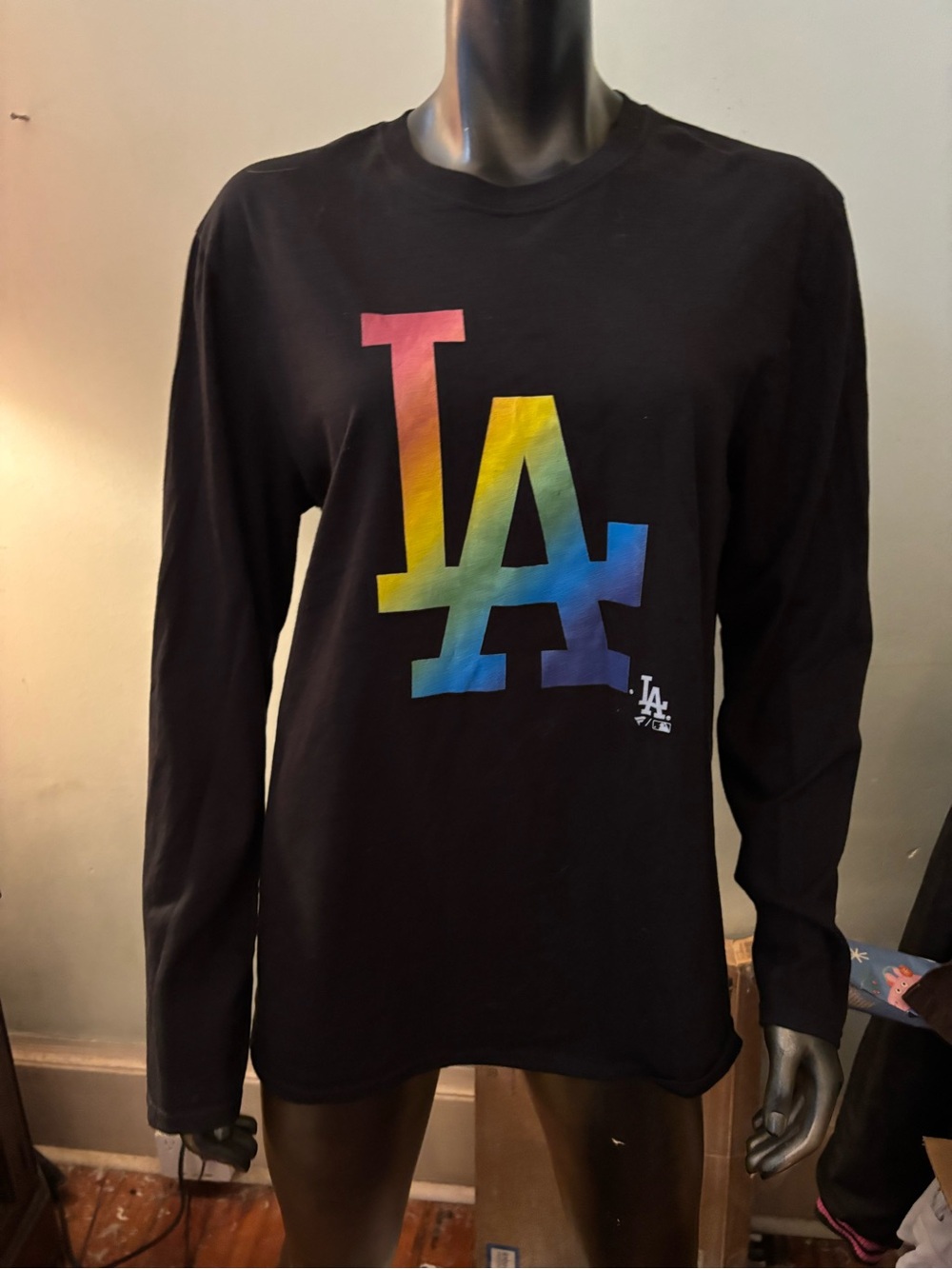 Fanatics Black Crewneck Tee with Subtle White Logo Print